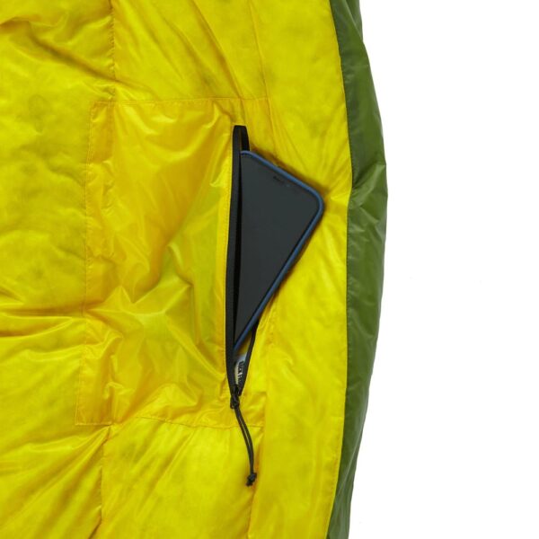 Sleeping bag ROCK FRONT 800 3D Khaki with mustard pocket - photo