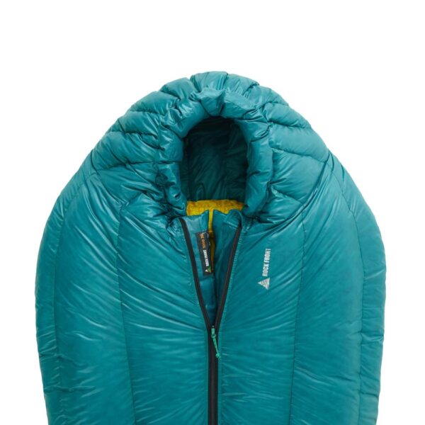 Warm down sleeping bag ROCK FRONT 1000 3D turquoise-mustard - photo