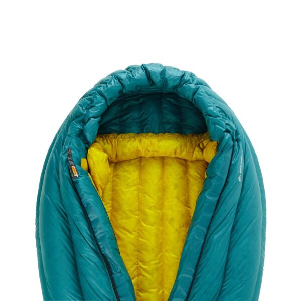 Down sleeping bag ROCK FRONT 800 3D turquoise-mustard - photo