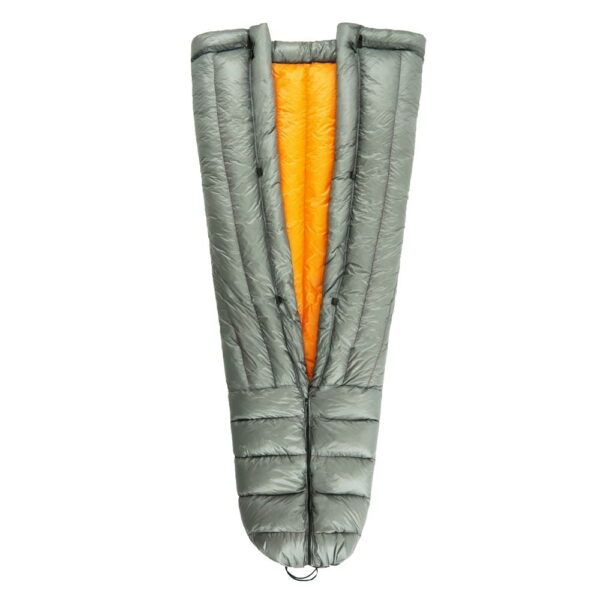 ROCK FRONT 400 Base Ultralight down backpacking quilt grey/orange - photo